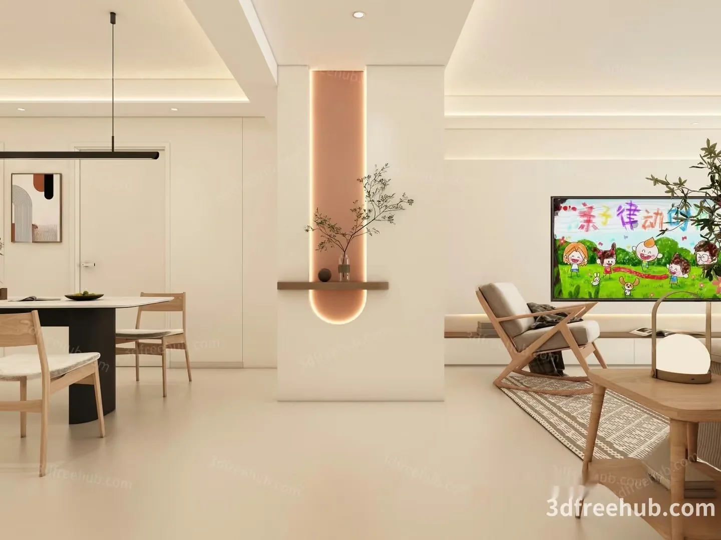 Modern Living Room 3D Model – 20291 – VRAY Render
