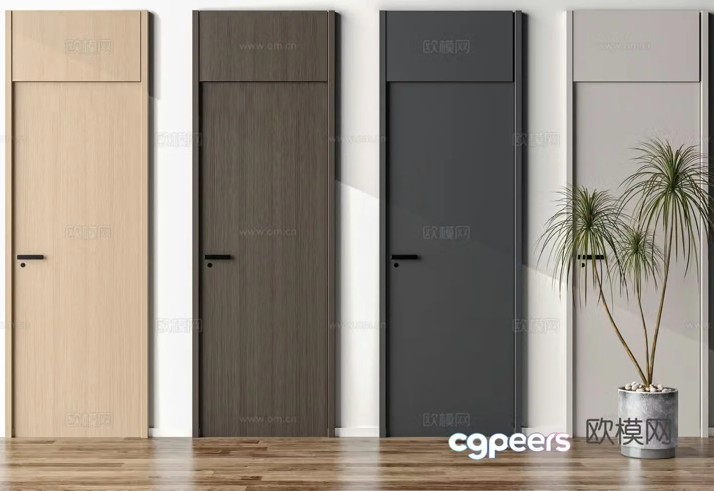 Modern bedroom door 3d model