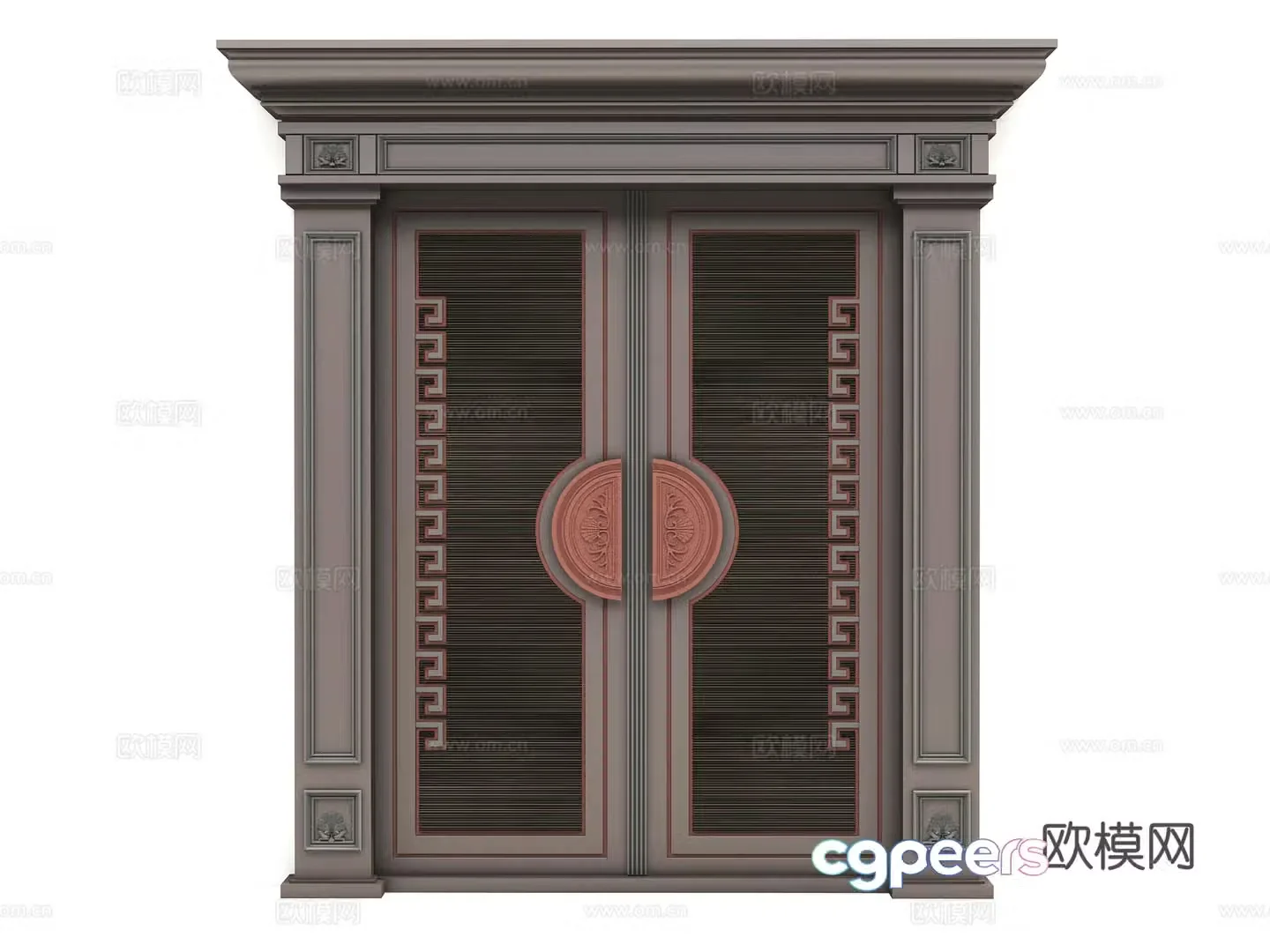 European style villa entrance door courtyard door 3D model