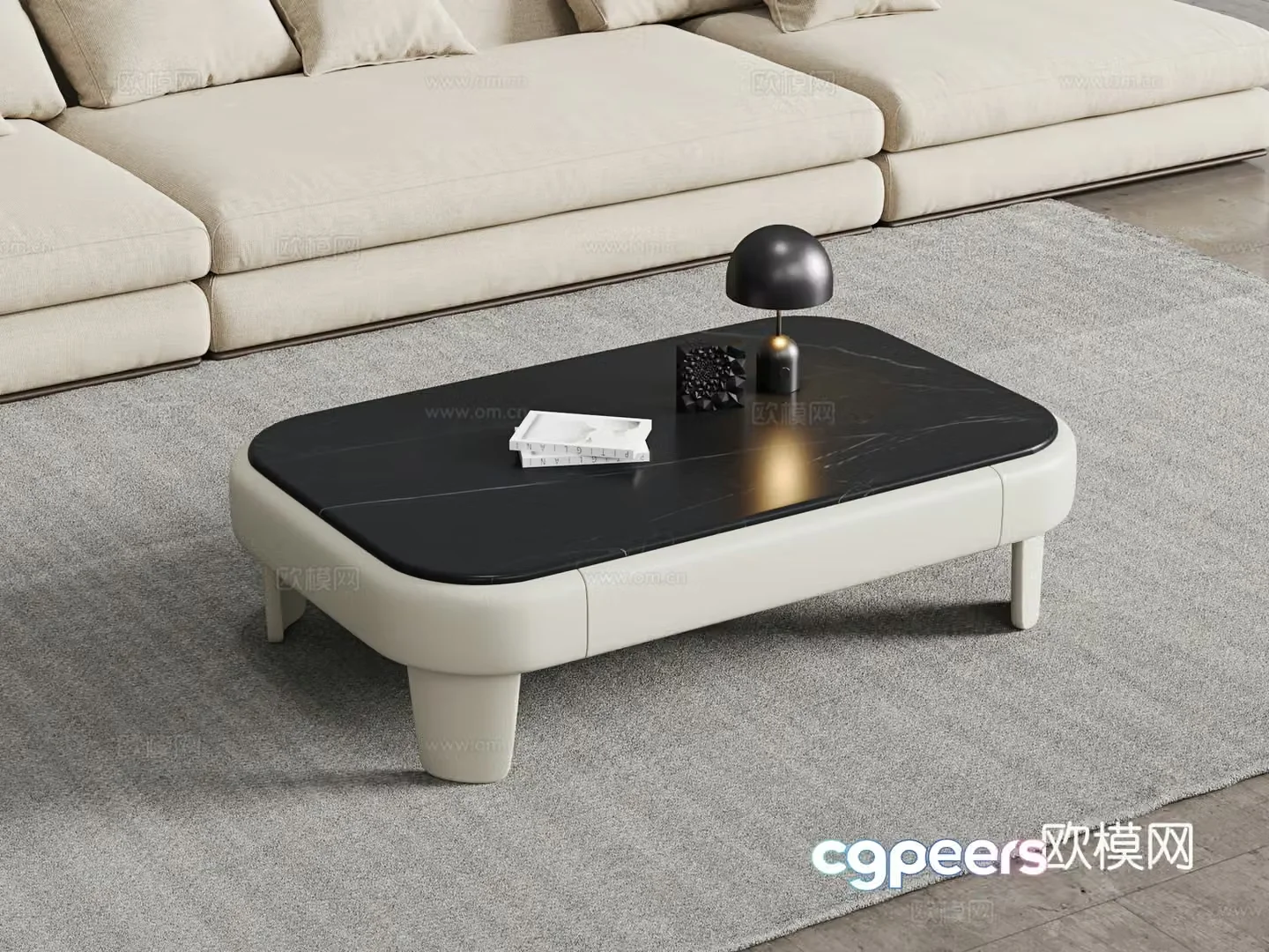 Modern marble coffee table 3d model