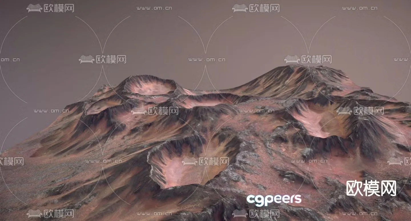 Modern volcano terrain landscape 3d model