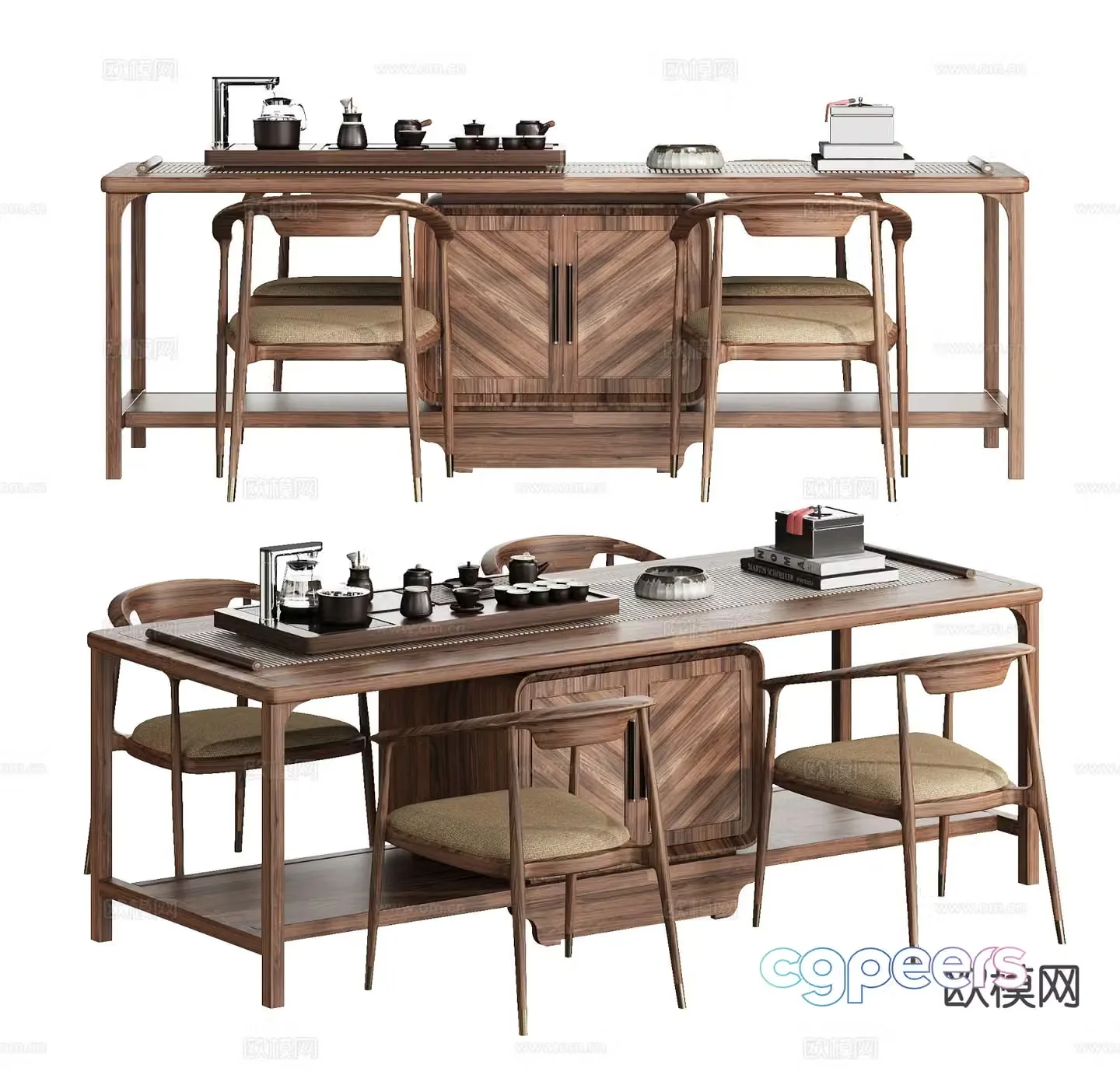 New Chinese style tea table tea table 3d model