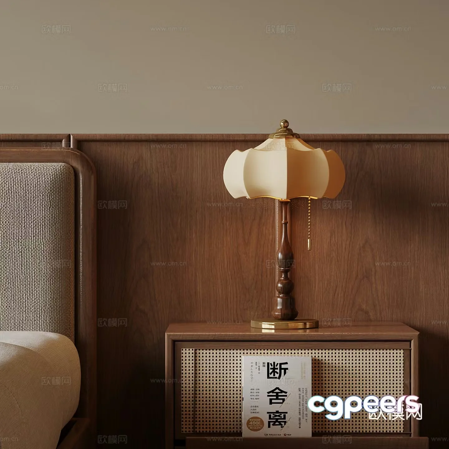 Table lamp French medieval style table lamp 3D model