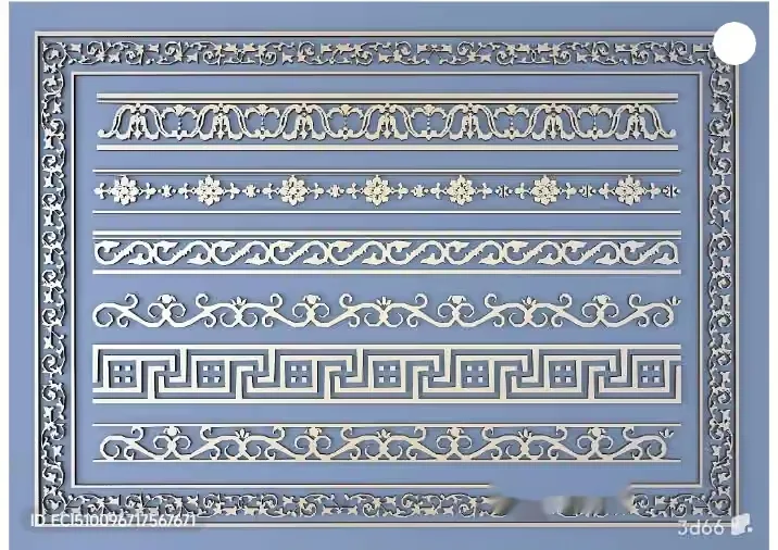 Decorative Wall Border 3D Model – 3656 – VRAY Render