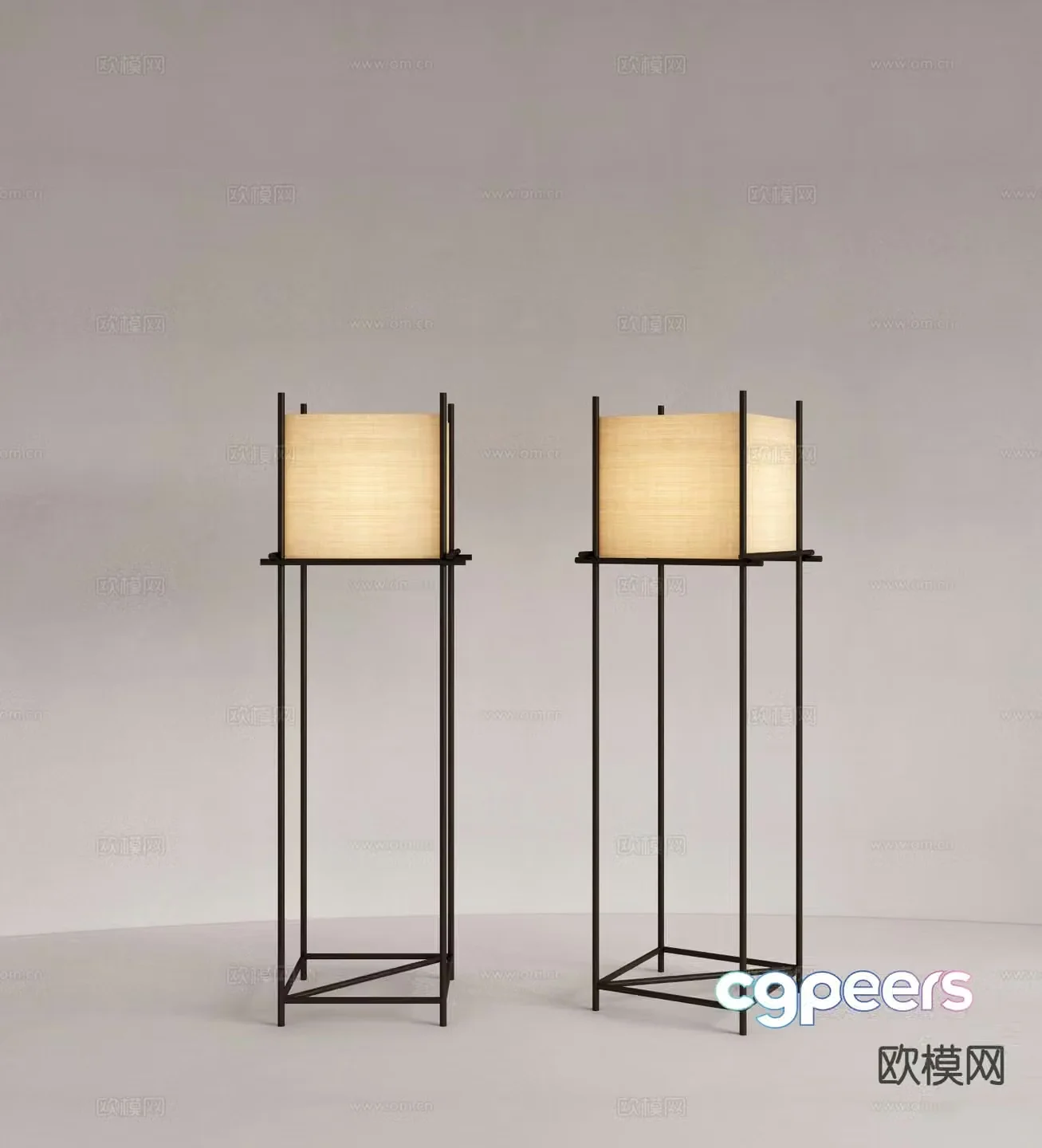 Metal floor lamp 3d model