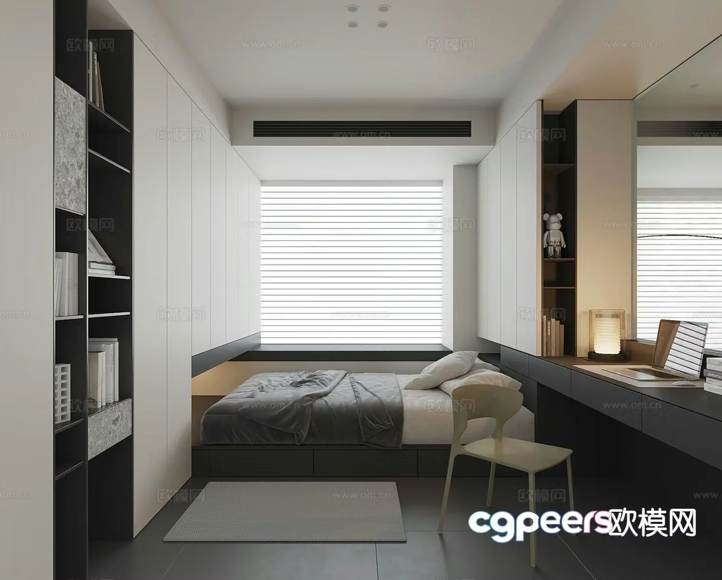 Modern tatami bedroom 3d model