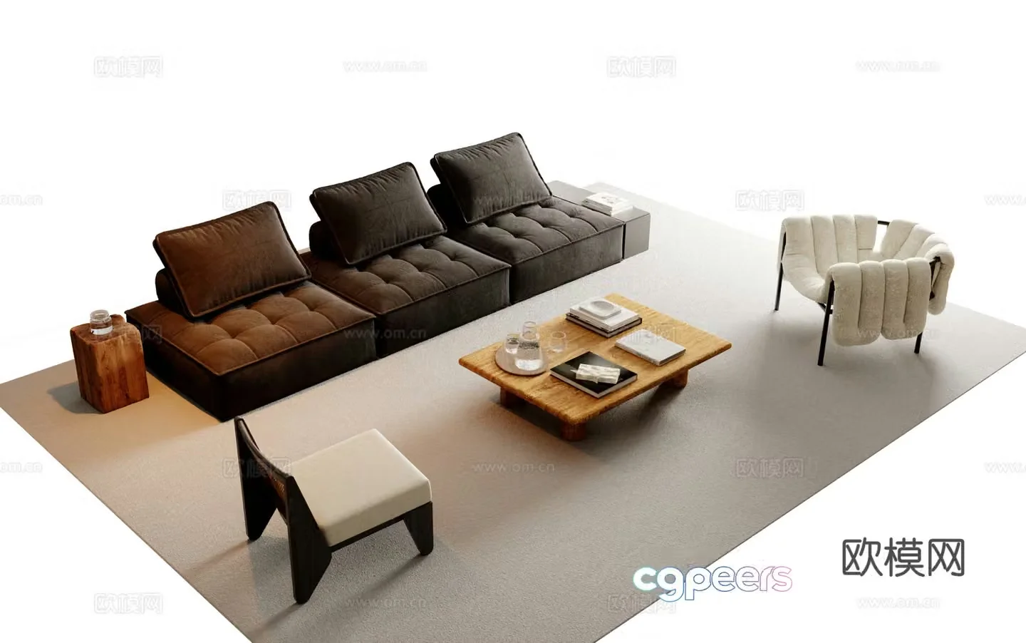 Modern sectional sofa 3d model