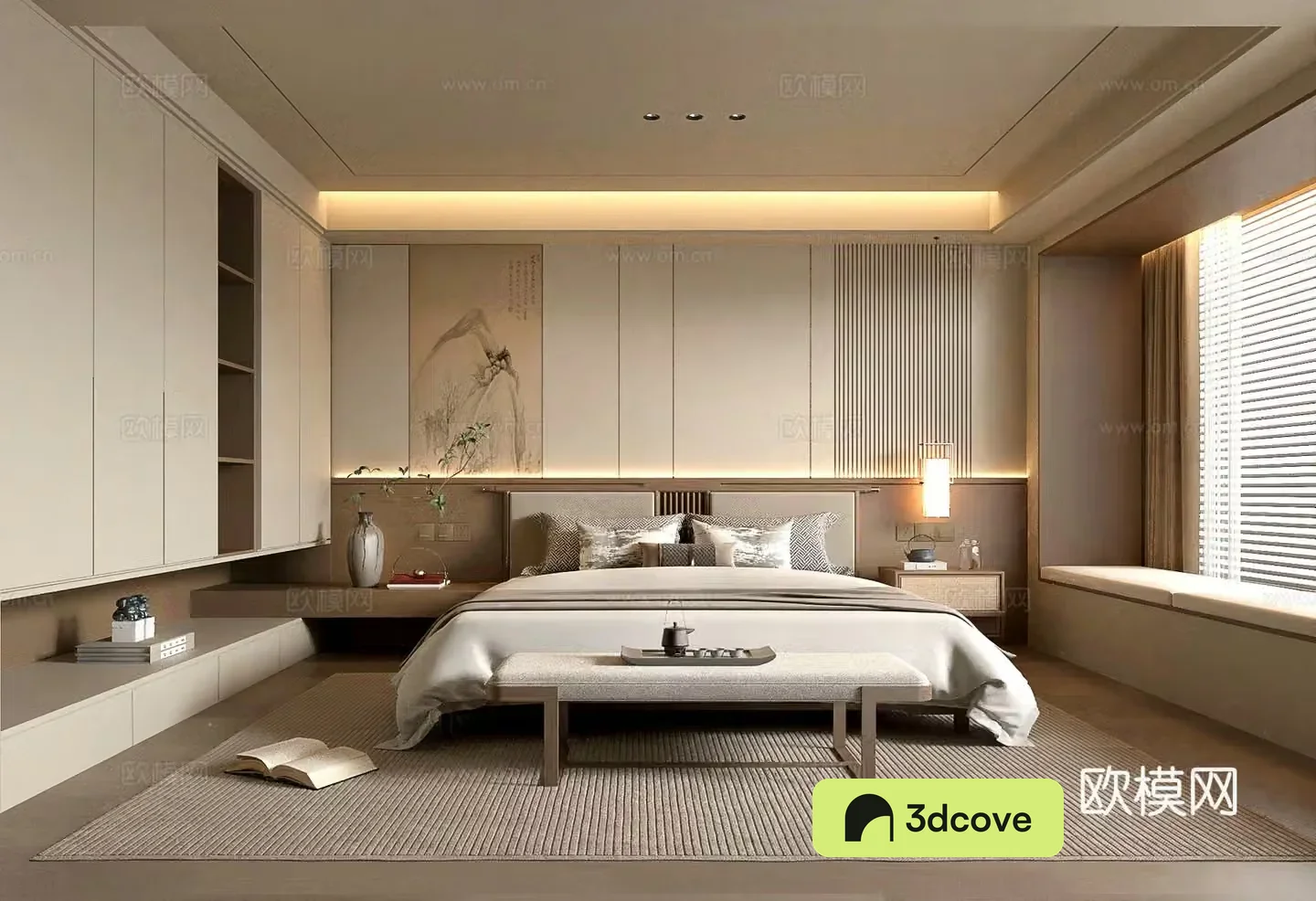 New Chinese style Song style bedroom 3d model
