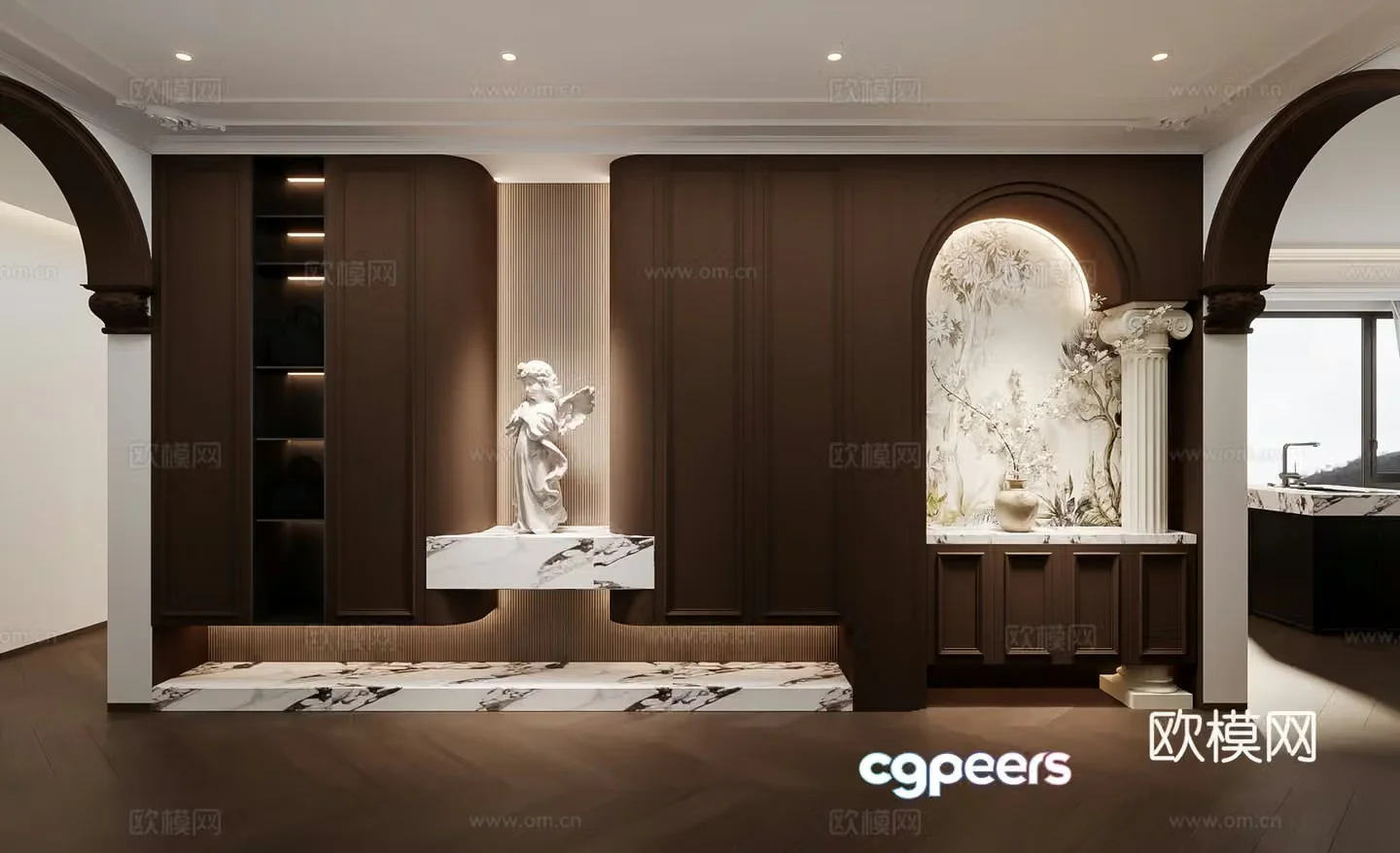French home entrance shoe cabinet custom shoe cabinet 3D model