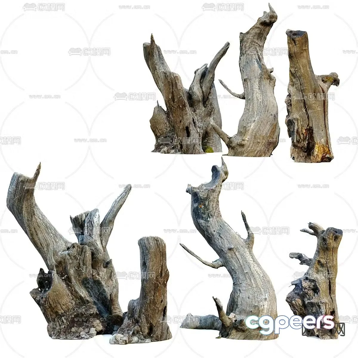 modern tree stump tree roots root carving 3d model