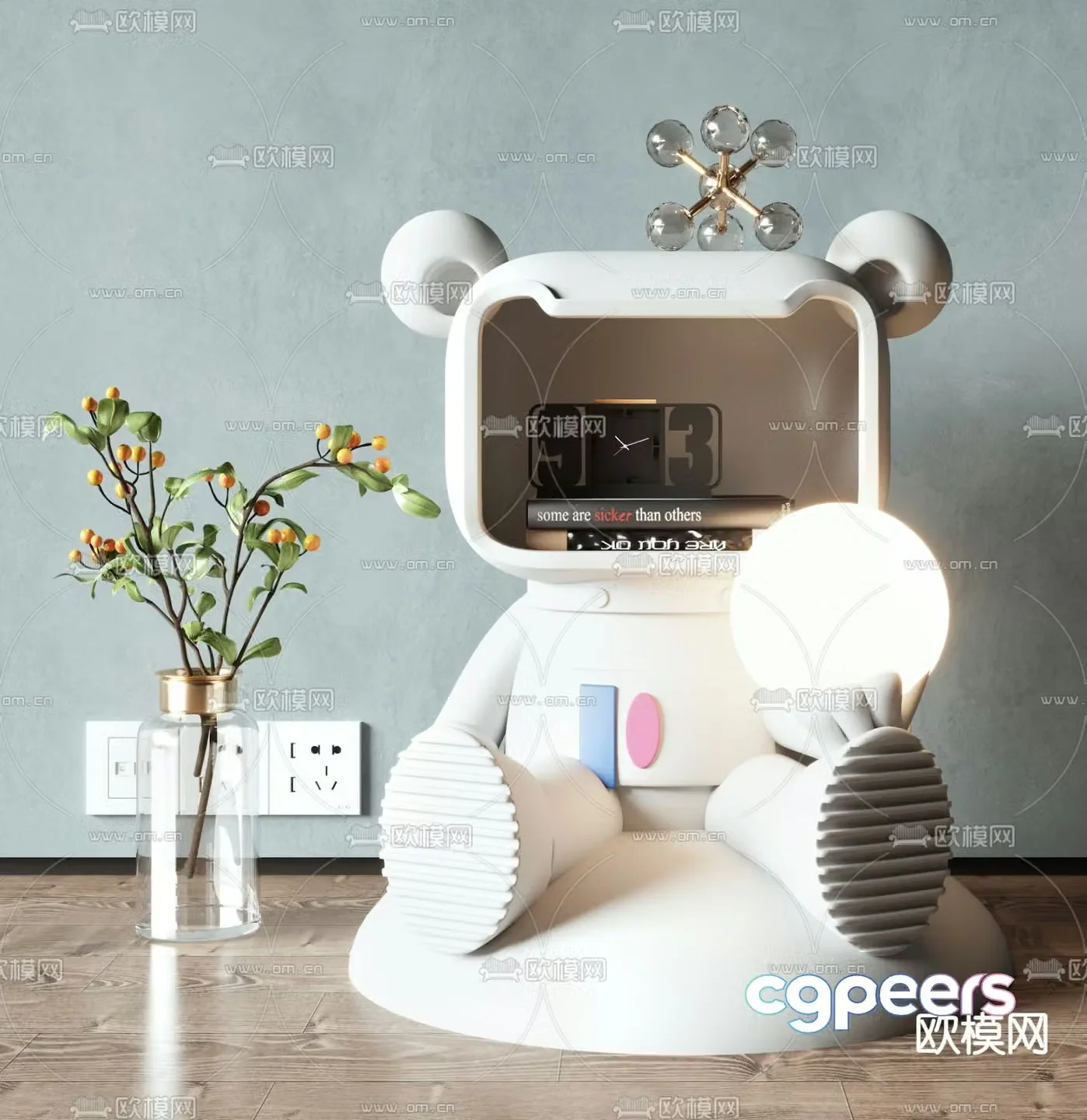 Children’s bedside table cartoon side table 3d model