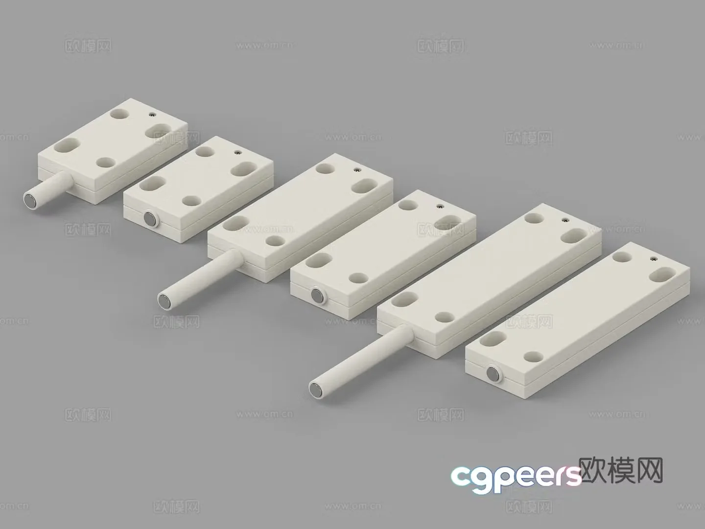 Rebounder Press-type Handle-free Wardrobe Hardware Cabinet Hardware 3D Model