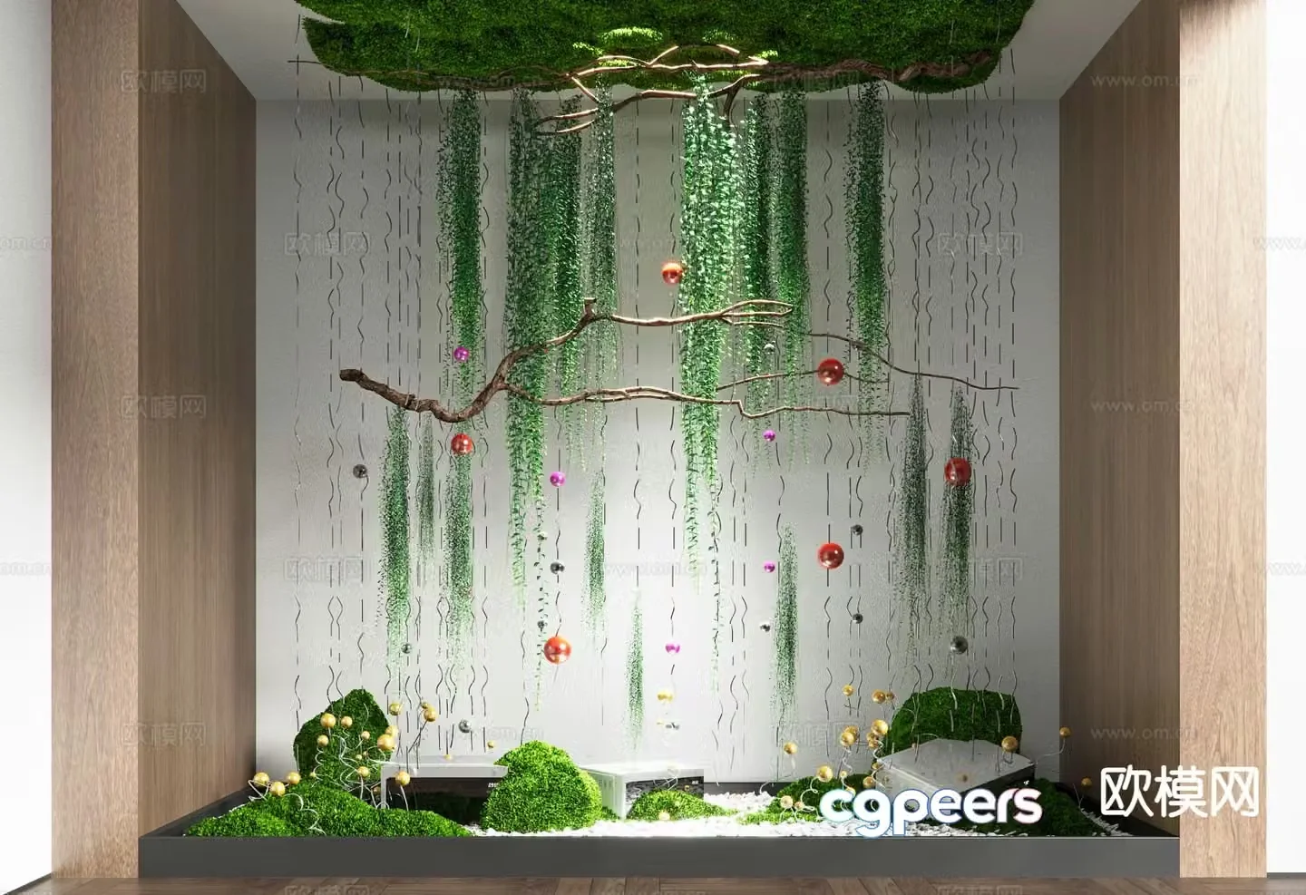 Indoor landscape lichen landscaping 3d model