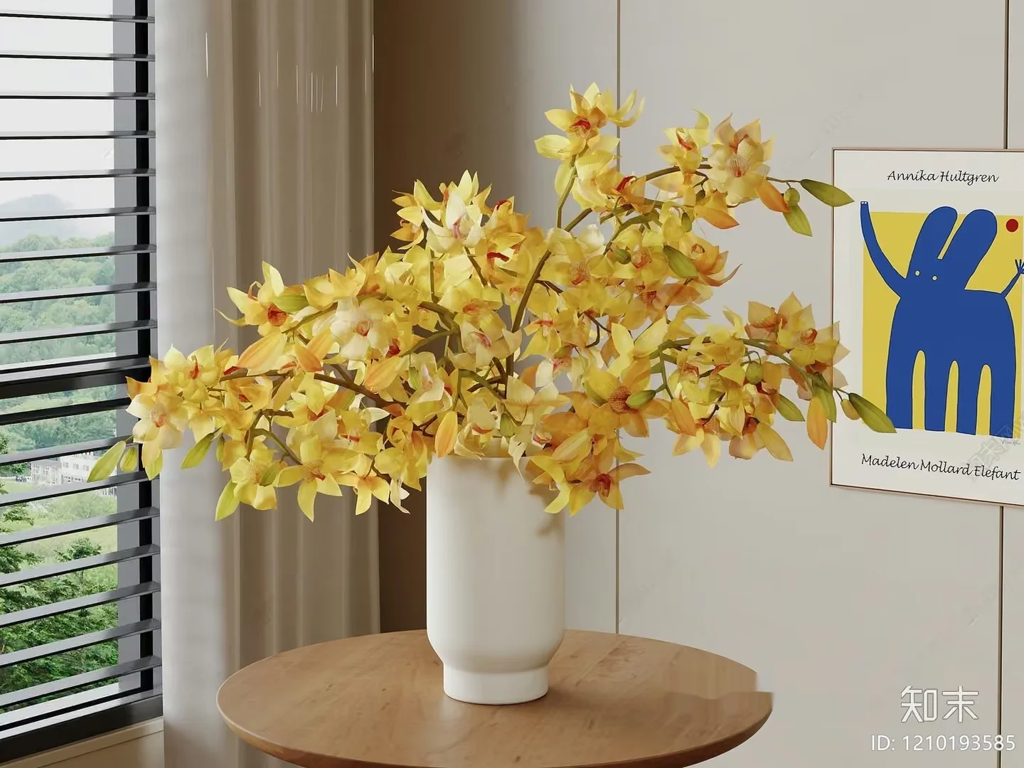 A Vase Of Yellow Flowers 3D Model – 19761 – VRAY Render