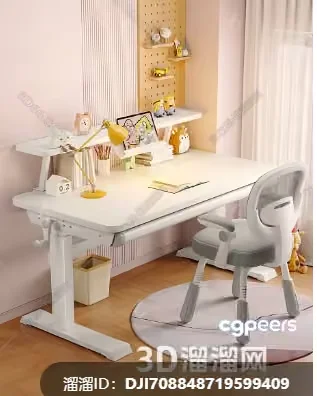 White Desk And Chair 3D Model – 15549 – CORONA Render
