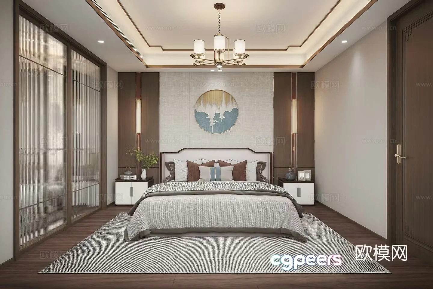 New Chinese bedroom 3D model