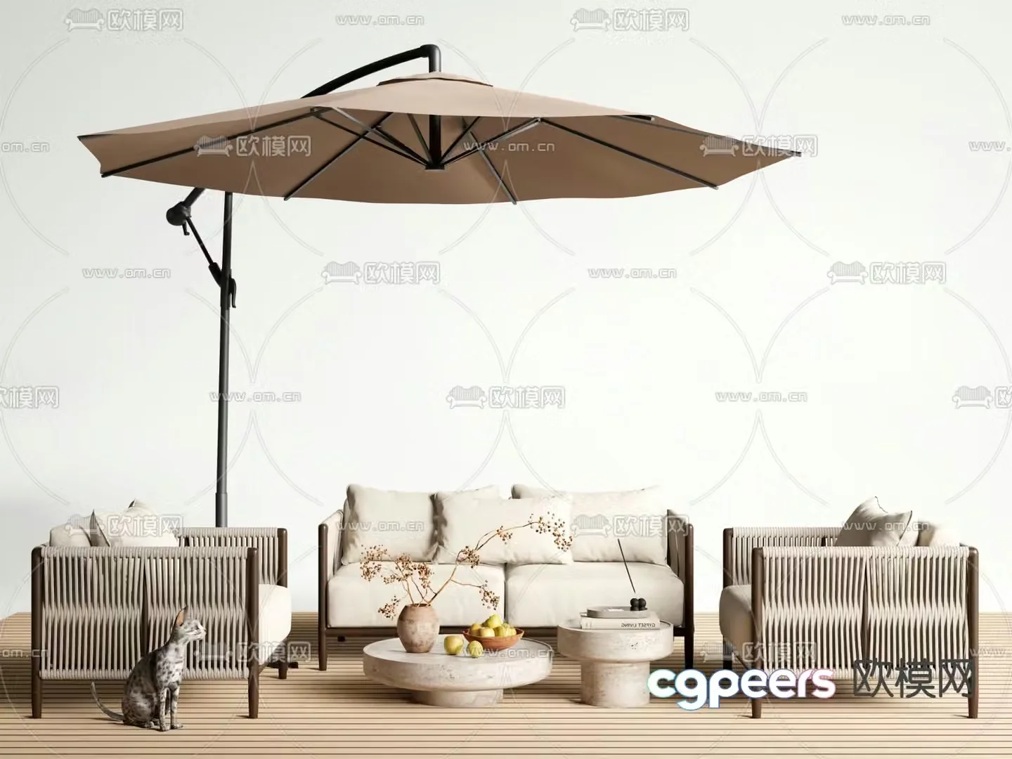 Solaria outdoor sofa patio sofa 3d model