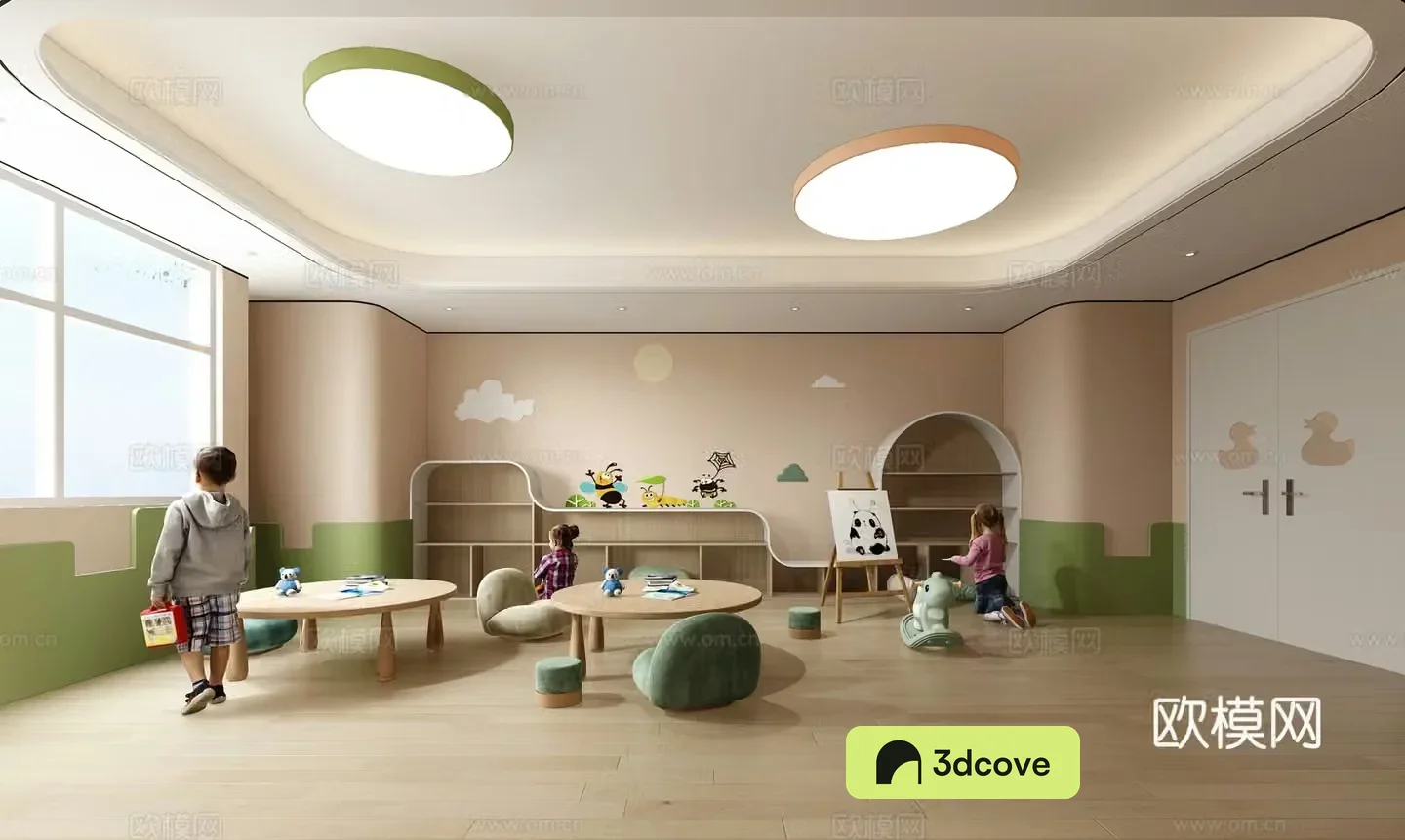 Modern kindergarten activity room