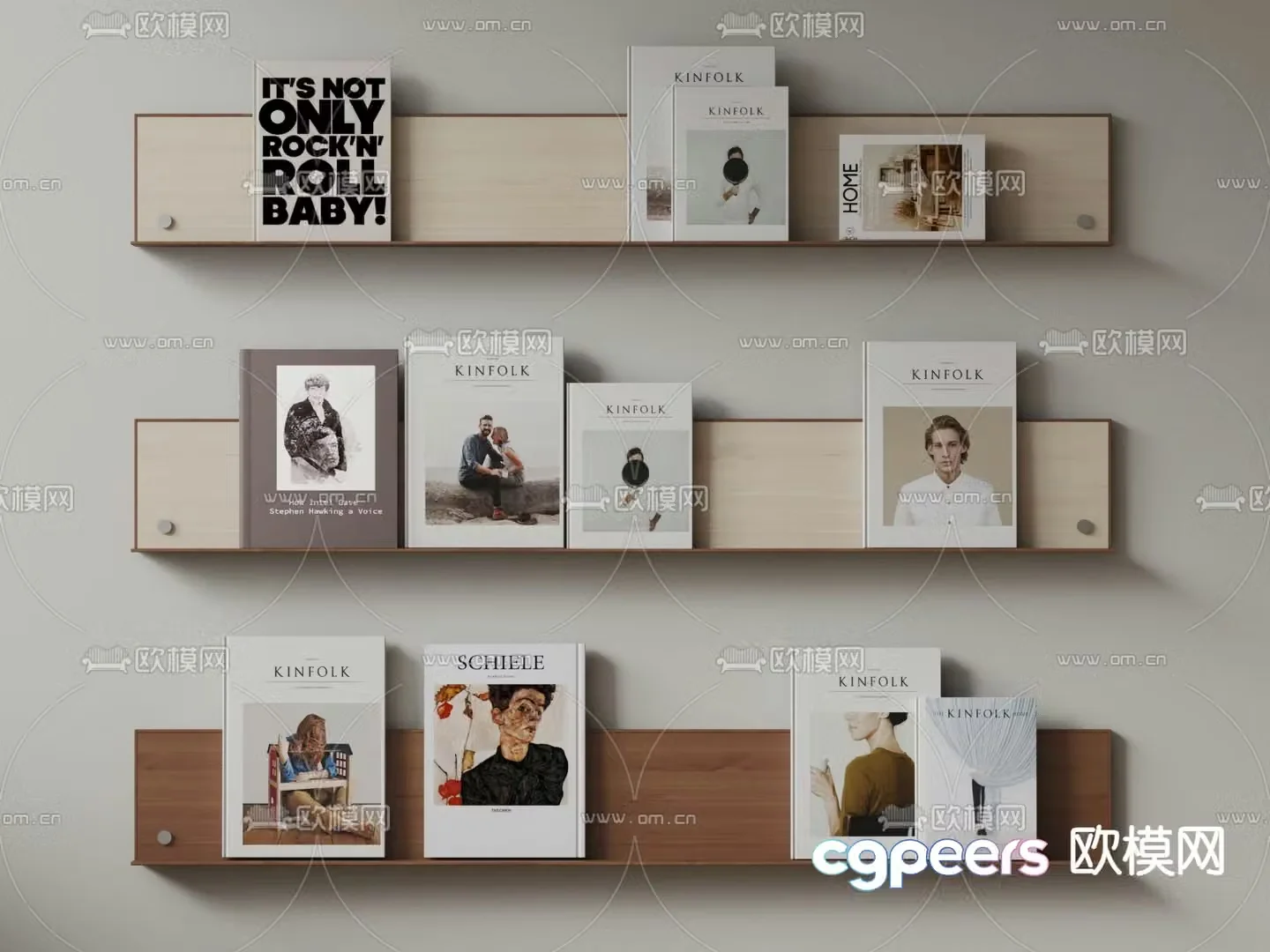 bookshelf magazine rack 3d model