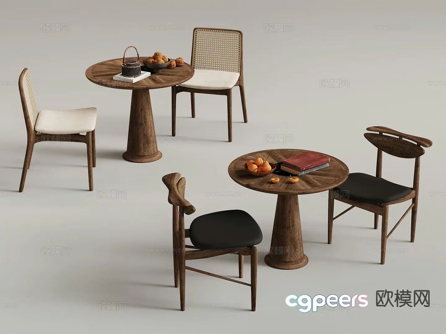 Wabi Sabi Leisure Table and Chair Negotiation Table and Chair 3D Model