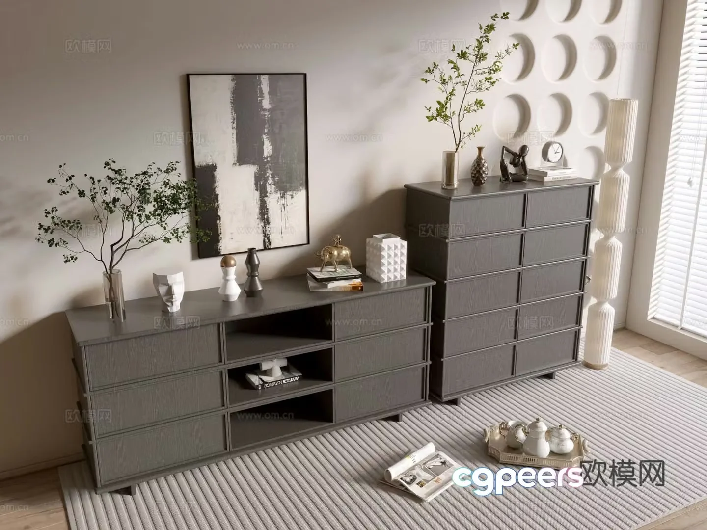 Modern entryway cabinet 3d model