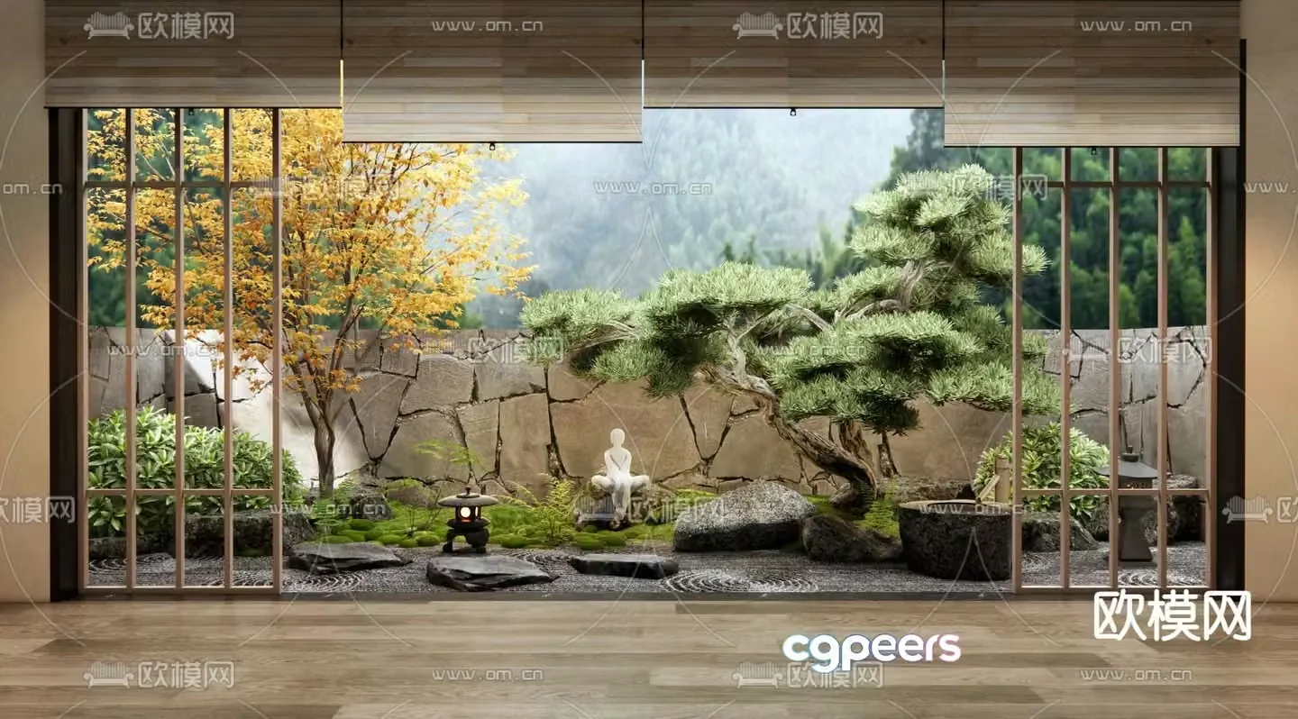 Courtyard landscape villa garden 3d model
