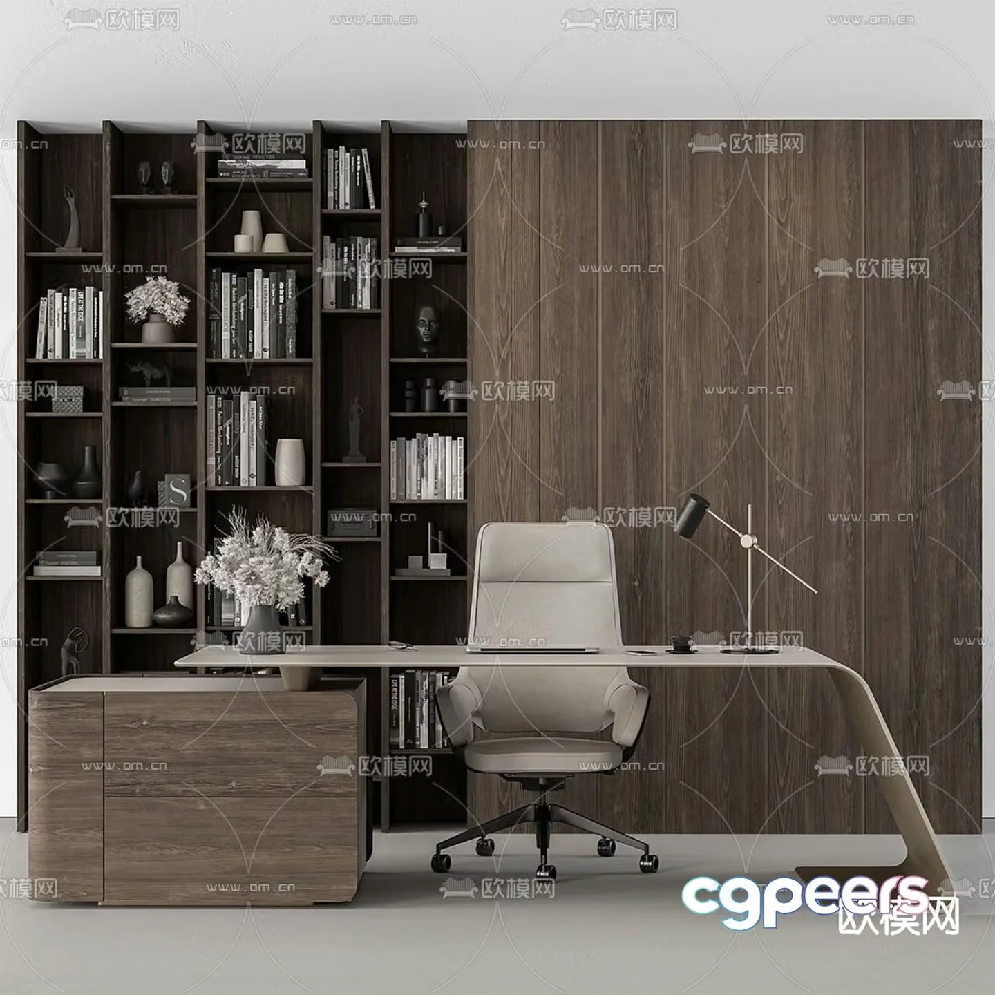 desk executive desk boss desk 3d model