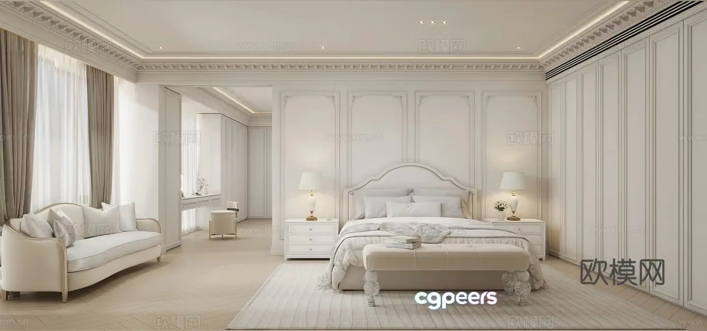 American bedroom 3d model
