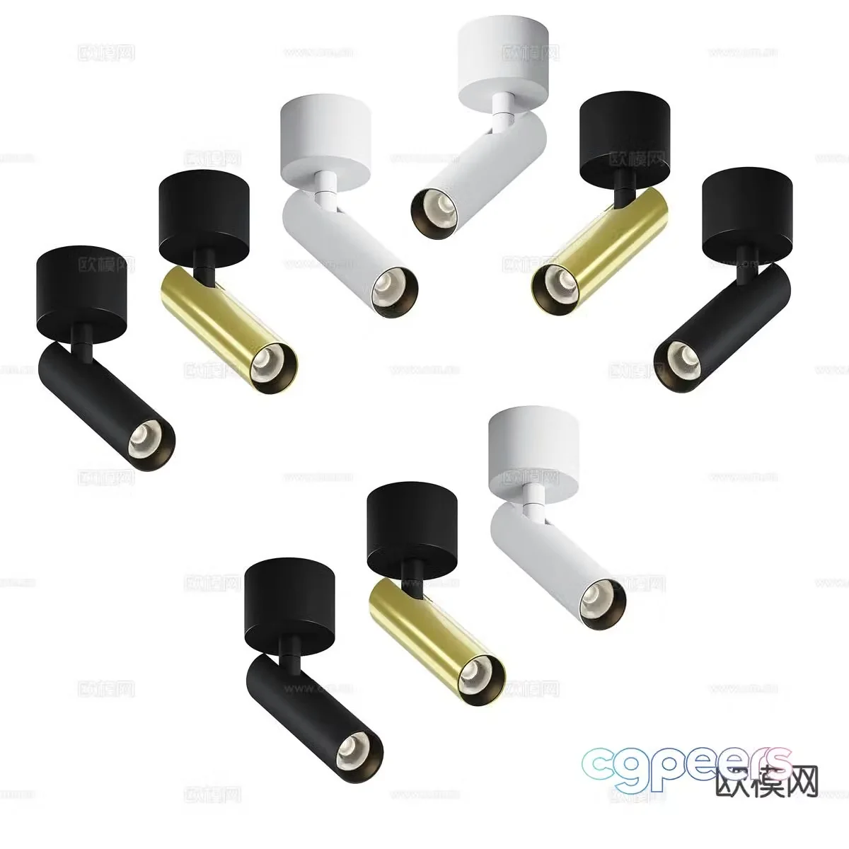 Surface mounted downlight spotlight magnetic light 3D model