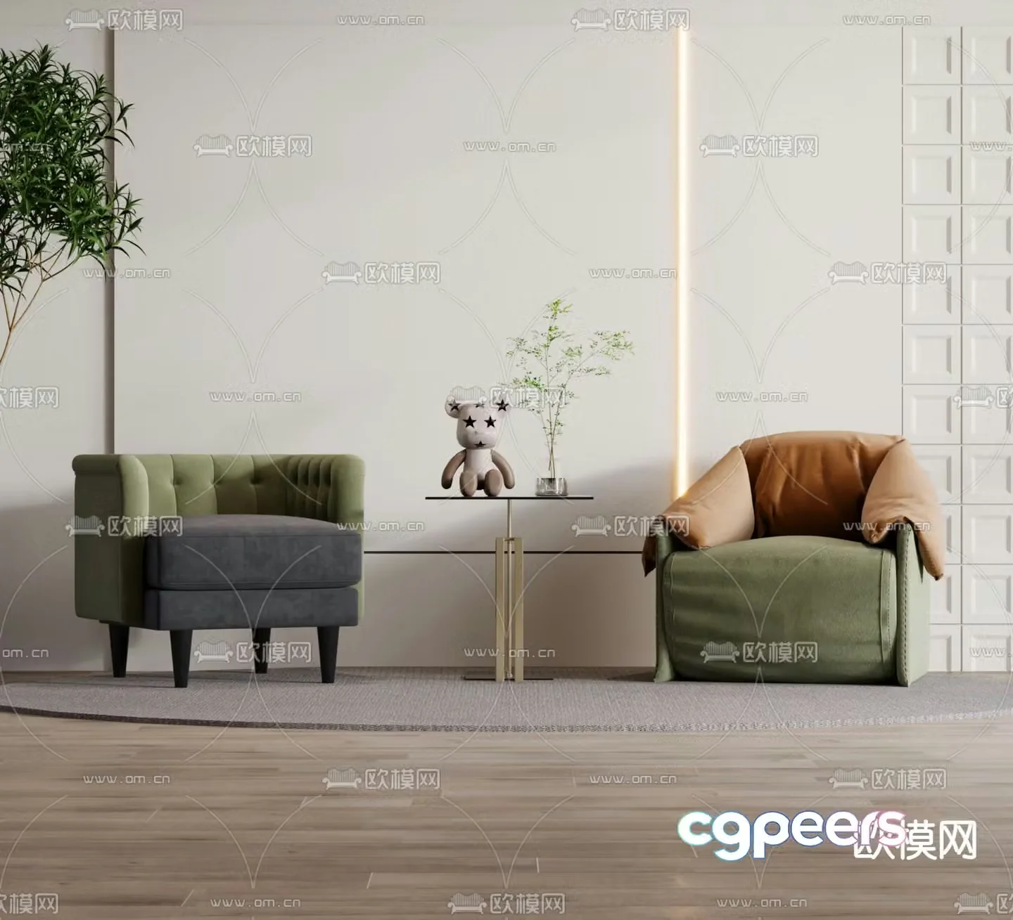 Single sofa leisure sofa 3d model