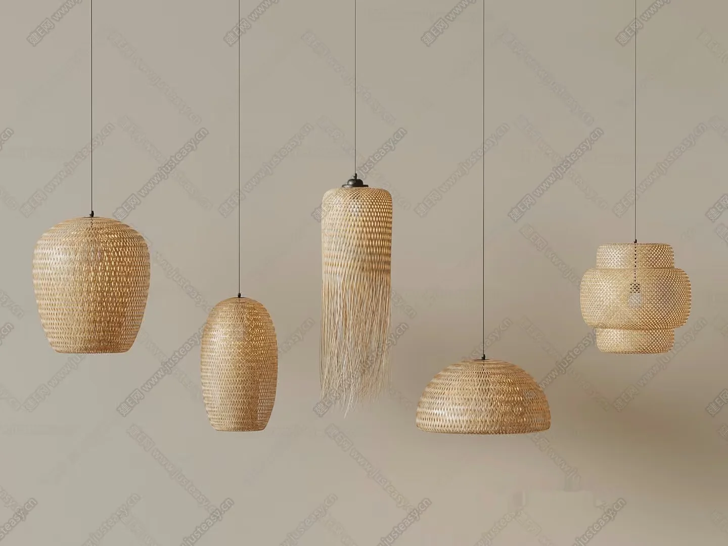 Rattan Light Fixtures 3D Model – 21181 – VRAY Render