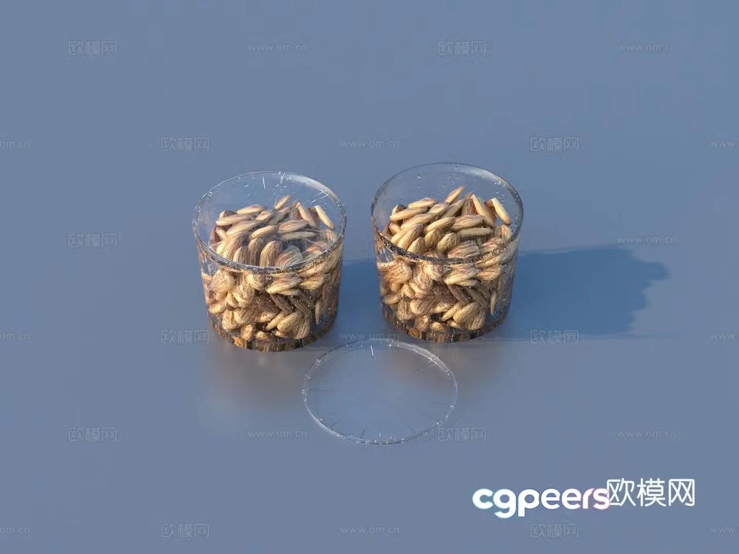 Almonds dried fruits ornaments 3d model