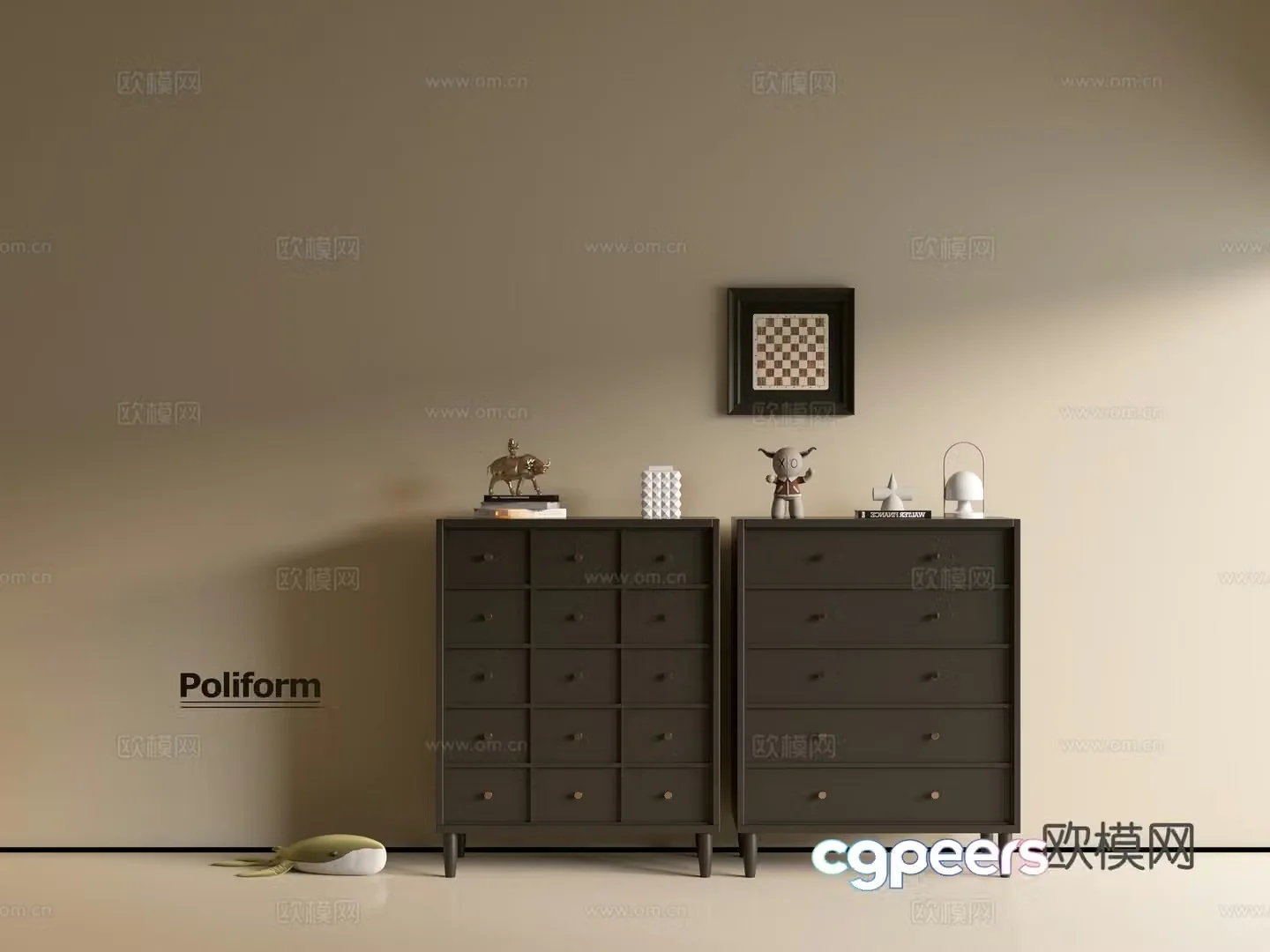 Modern black cabinet ins wind side cabinet chest cabinet low cabinet whole cabinet dining side cabinet balcony cabinet 3d model