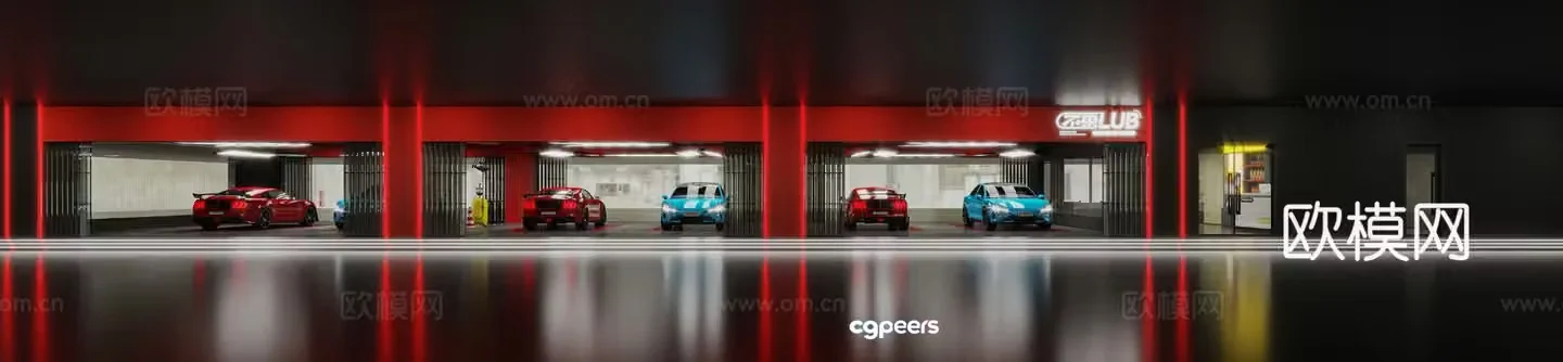 Modern car wash 3d model
