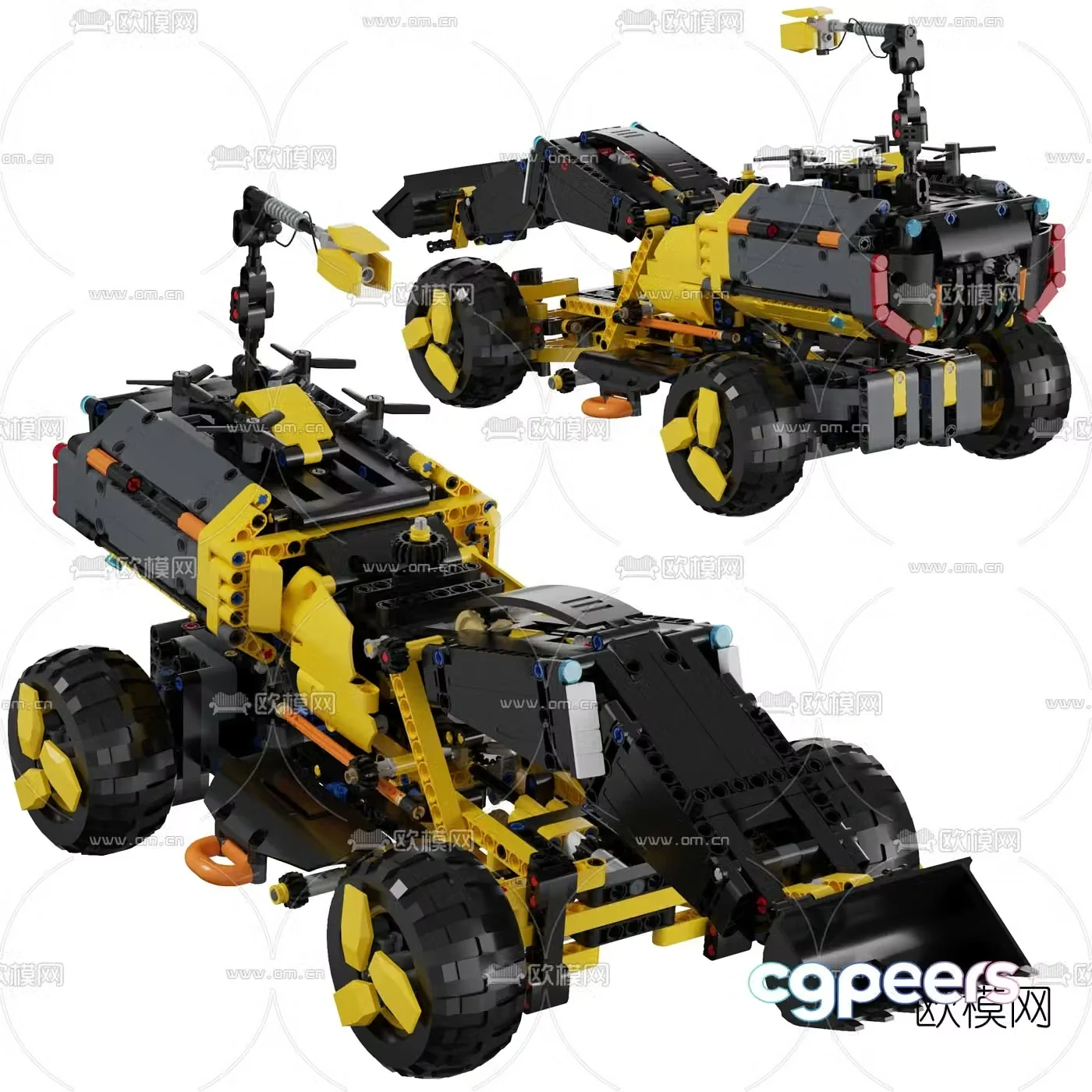 Modern building block children’s toy car 3d model
