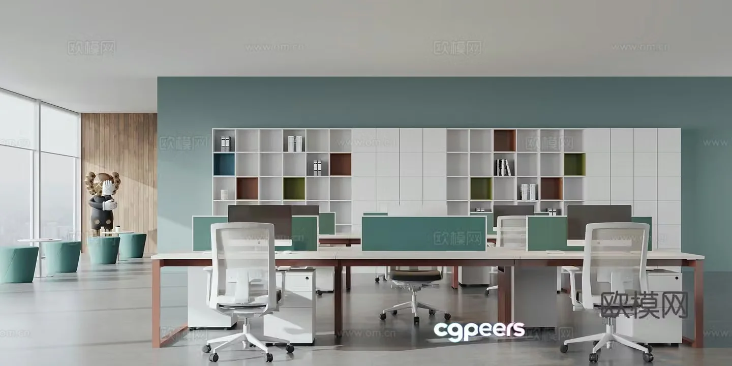 Modern open office area 3D model