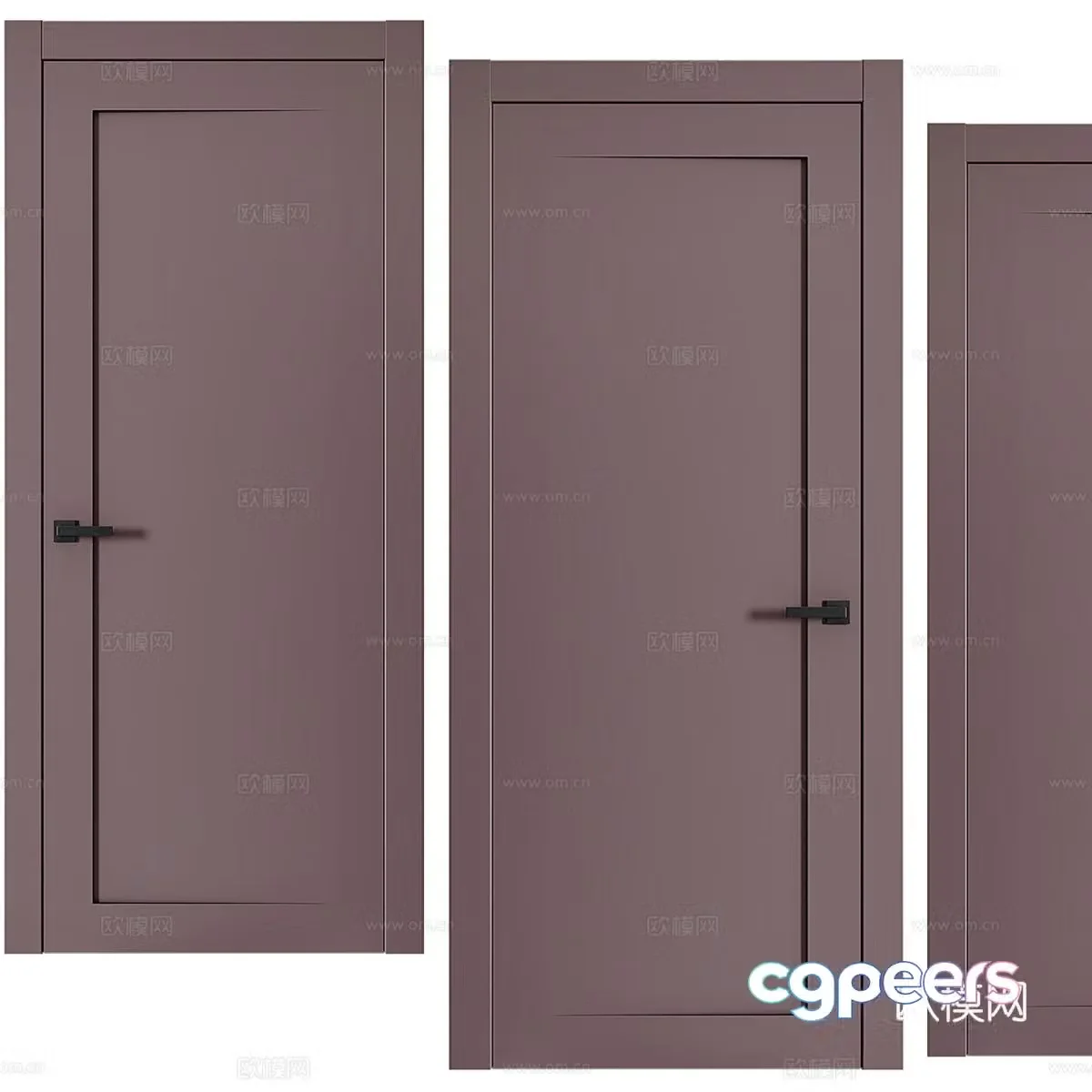 Single door flat door bedroom door room door 3d model