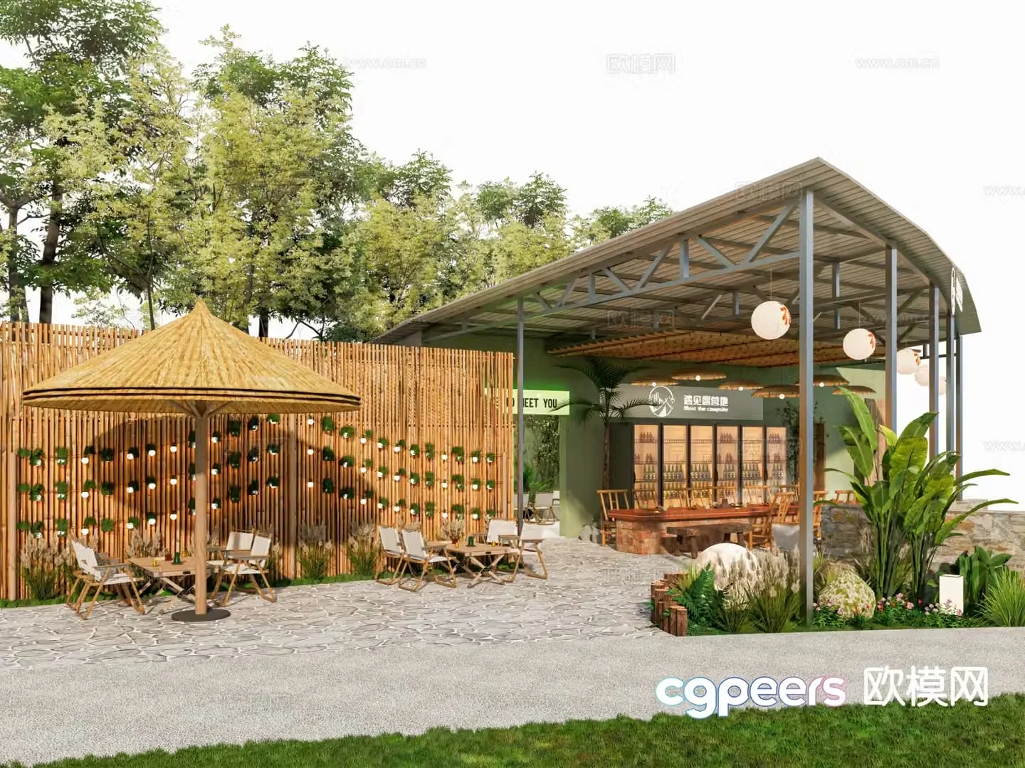 Outdoor campsite camping camp 3d model