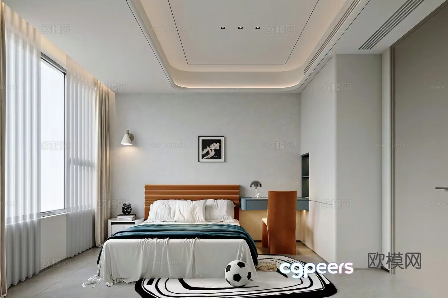 Modern style home bedroom 3d model