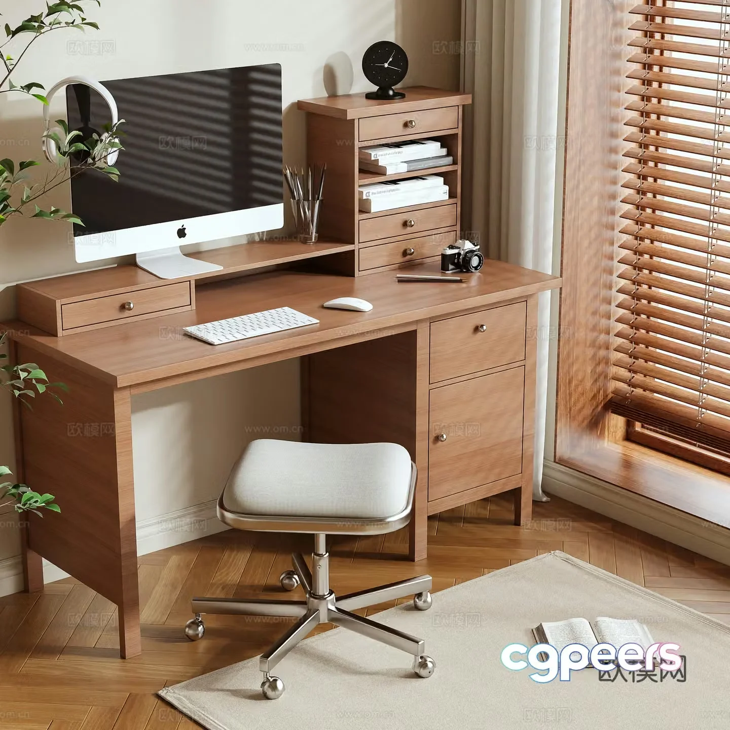 Log Wind Desk 3D Model