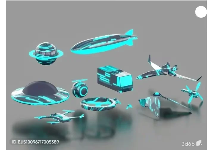 3D Graphics Of Various Futuristic Objects Including A Ufo And A Spaceship 3D Model – 5288 – VRAY Render