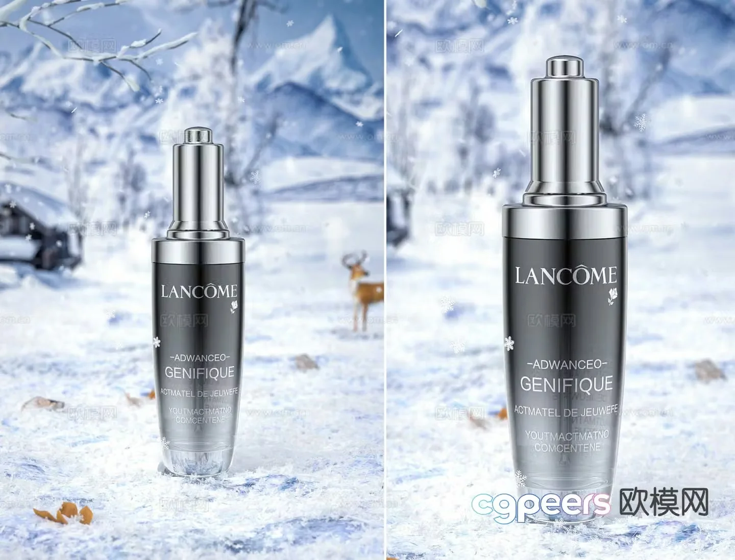Activated carbon water liquid active nano mineral crystal essence skin care product 3D model