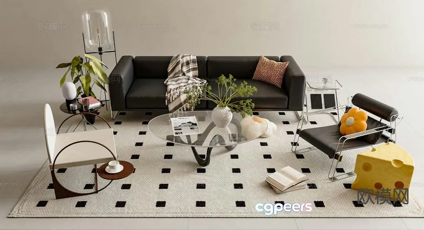 Bauhaus modular sofa 3d model