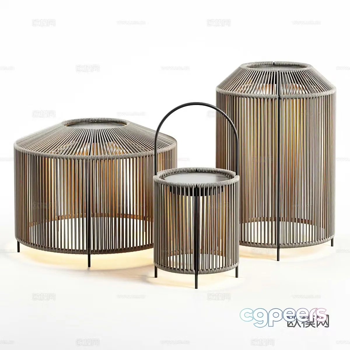 Wind lamp combination 3D model