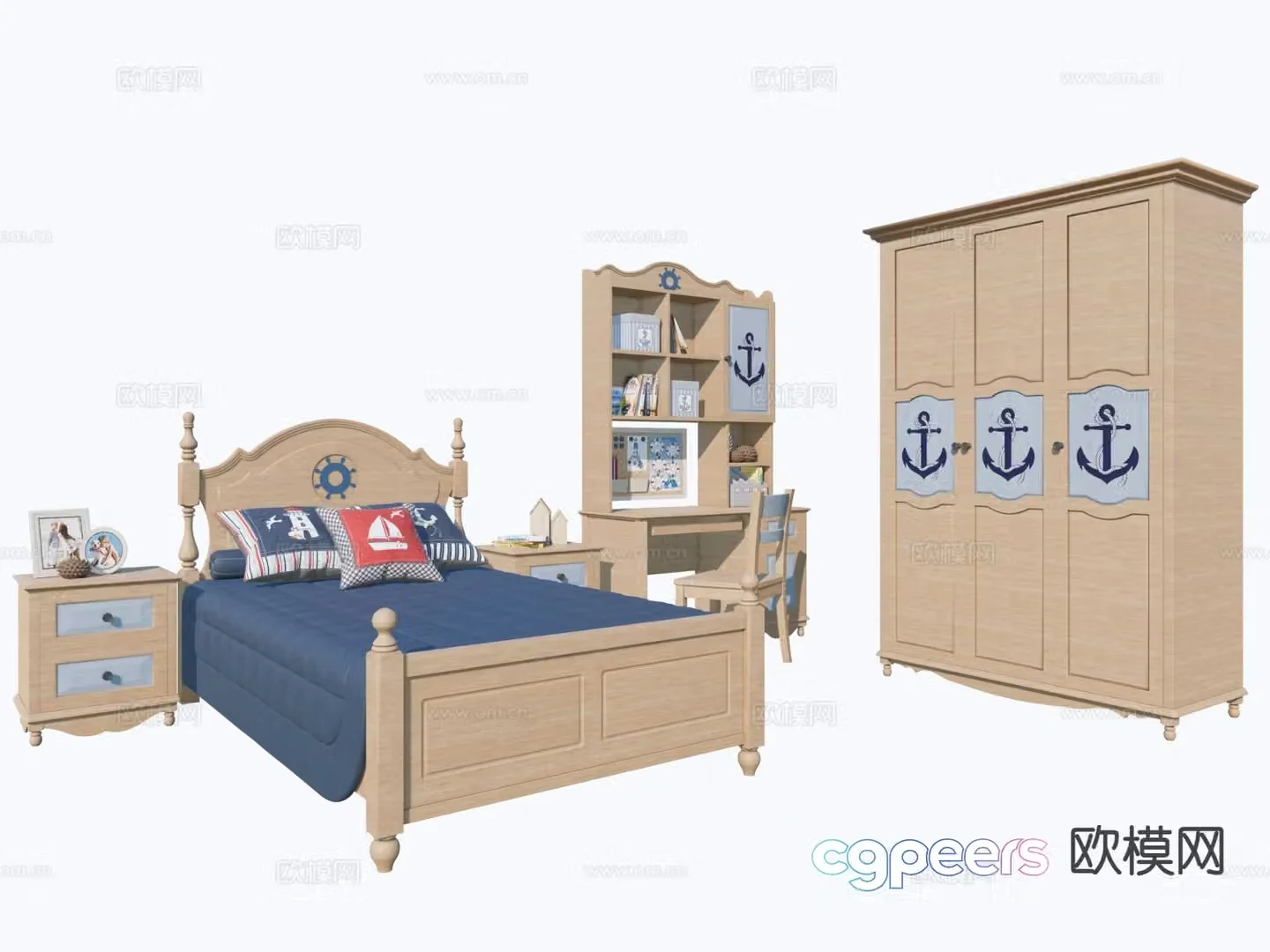 Nordic children’s bed 3d model