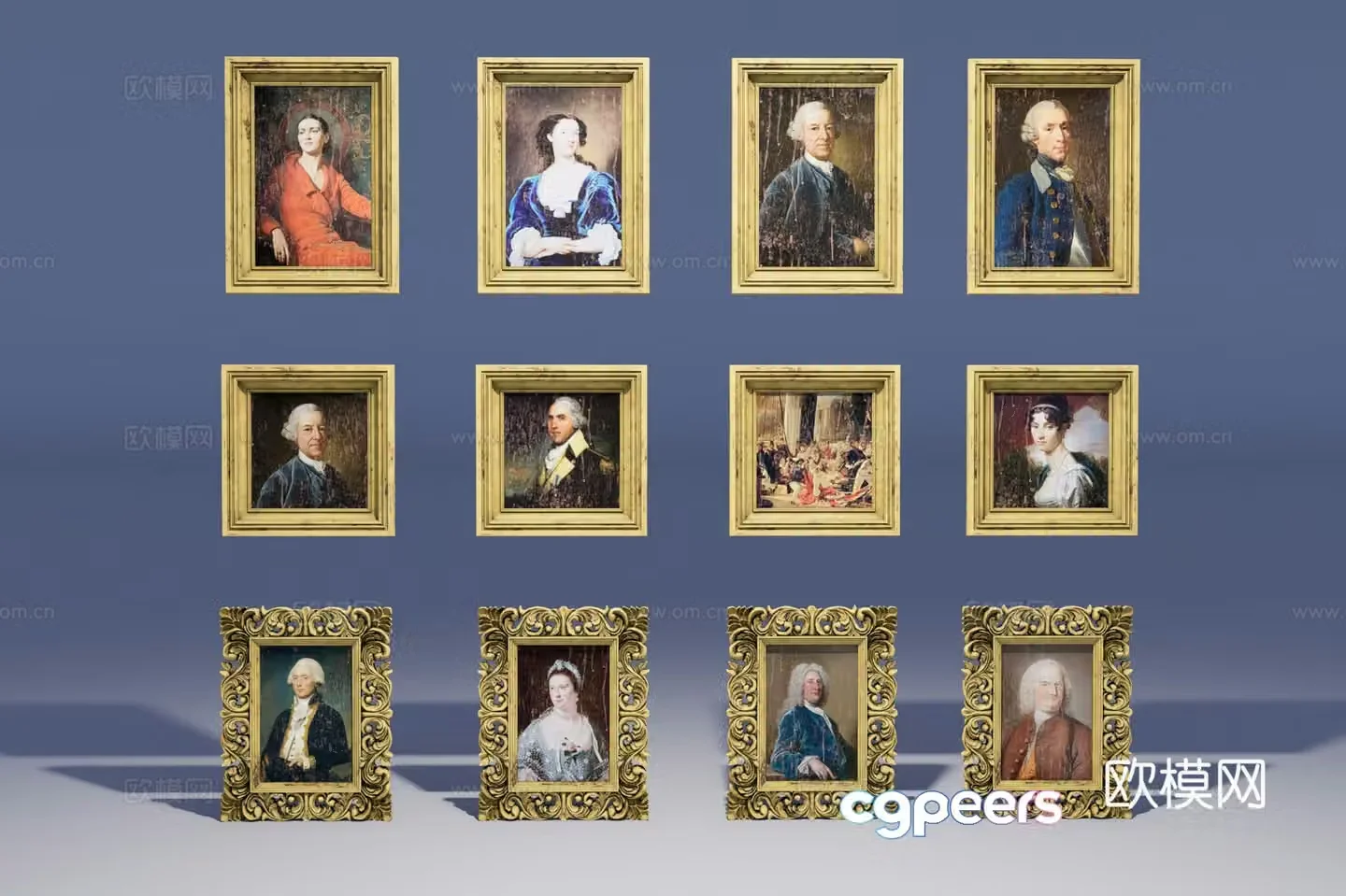 Classical hanging painting 3d model