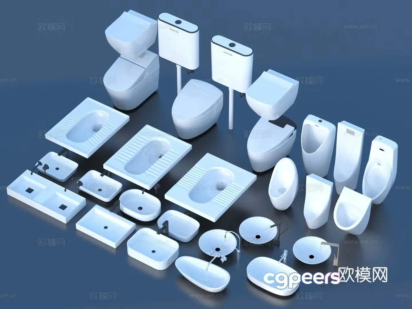 Toilet washbasin urinal urinal 3d model