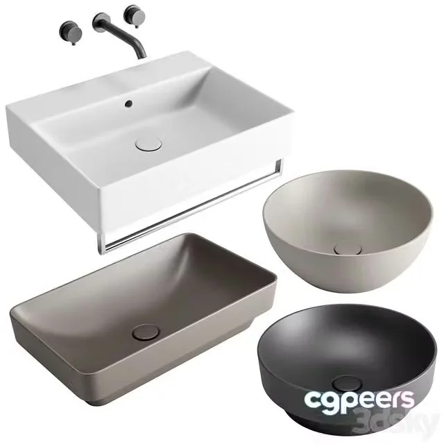 3ds Max Free – GSI ColorElements Washbasin Set 2