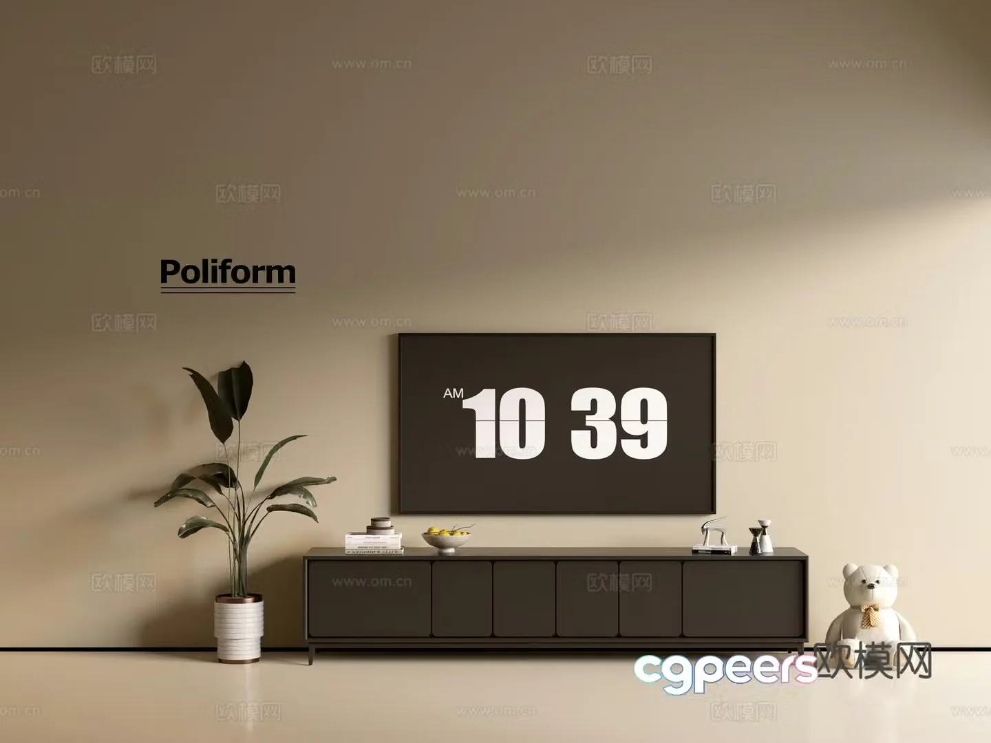 Modern black TV cabinet ins style minimalist wind cabinet whole cabinet sideboard balcony cabinet 3d model