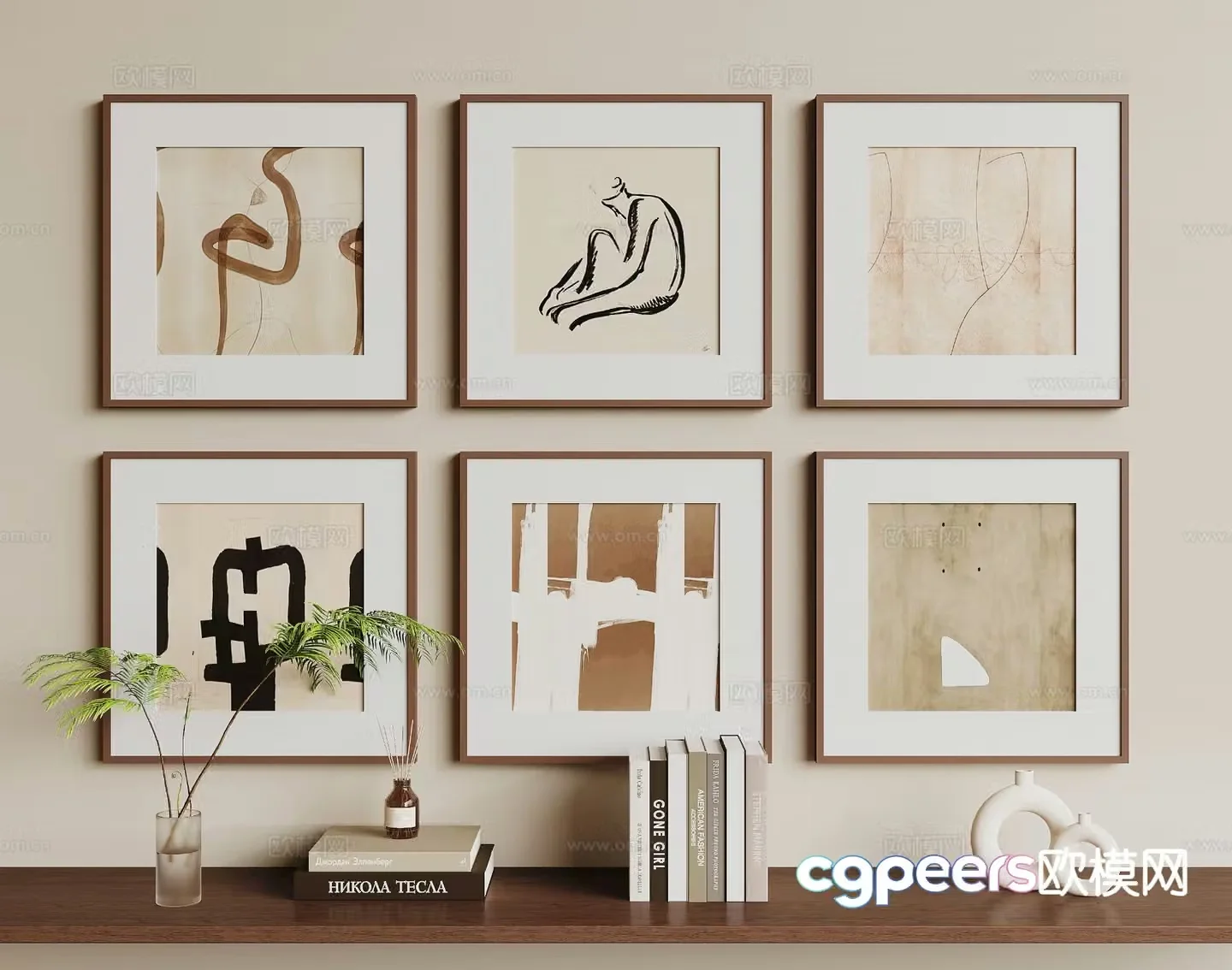 Wabi Sasava painting texture painting decorative painting combination painting 3D model